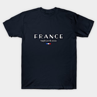 Vintage France 1998 2018 2022 French Flag T-Shirt